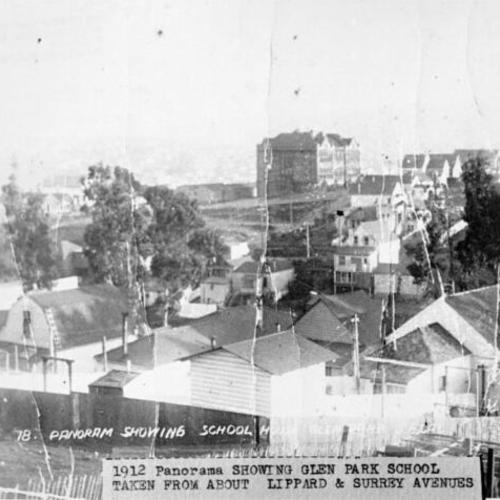 1912 Panorama showing Glen Park School taken from about Lippard & Surrey avenues