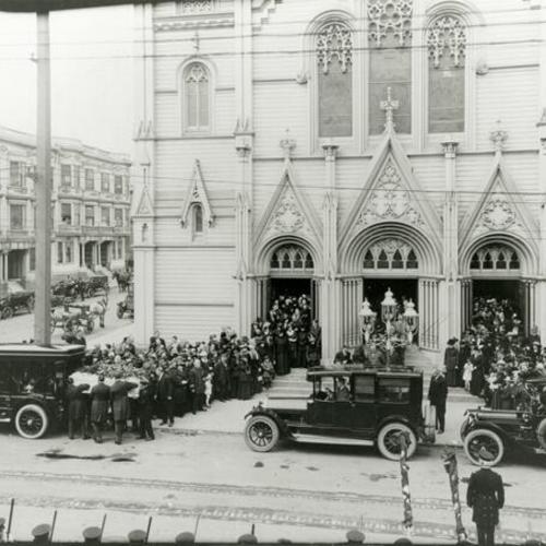 [Funeral for policeman Edward Maloney at Saint James Church on 23rd and Guerrero Streets]