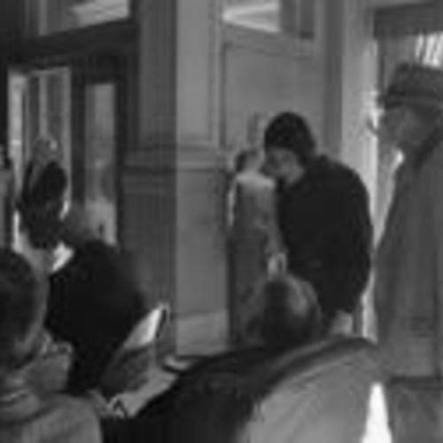 [Lobby of Milner Hotel, 117 4th Street, during Tenants and Owners in Opposition to Redevelopment (TOOR) meeting]