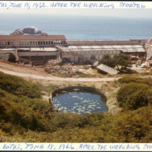 [Exterior of Sutro Baths - after the wrecking started]