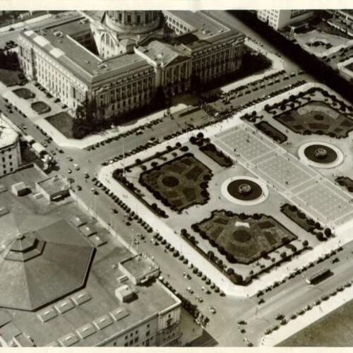 [Aerial view of San Francisco's Civic Center]