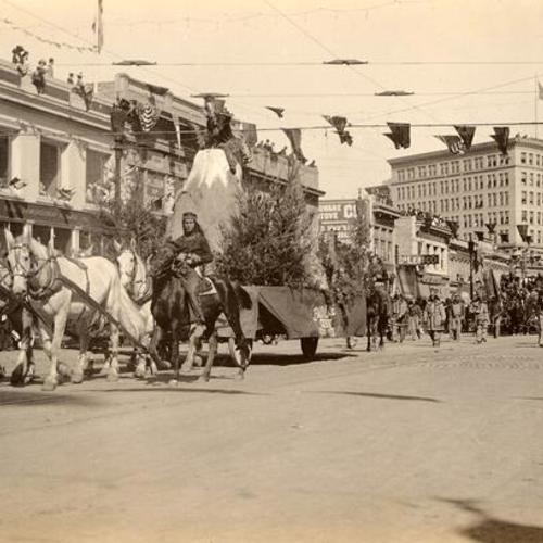 [Red Men Float, Parade from Portola Festival, October 19-23, 1909]