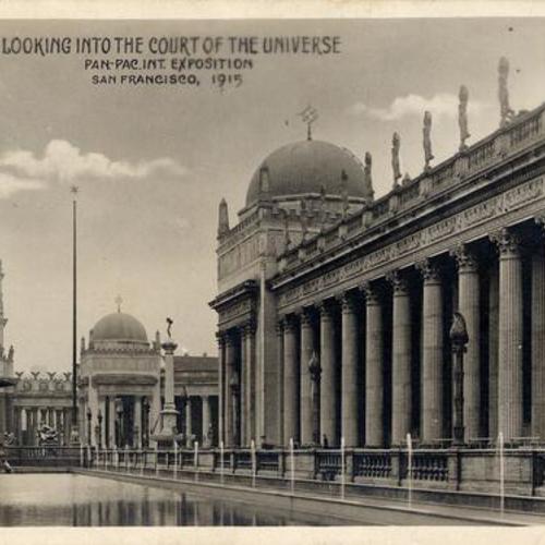 [Looking into the Court of the Universe at the Panama-Pacific International Exposition]