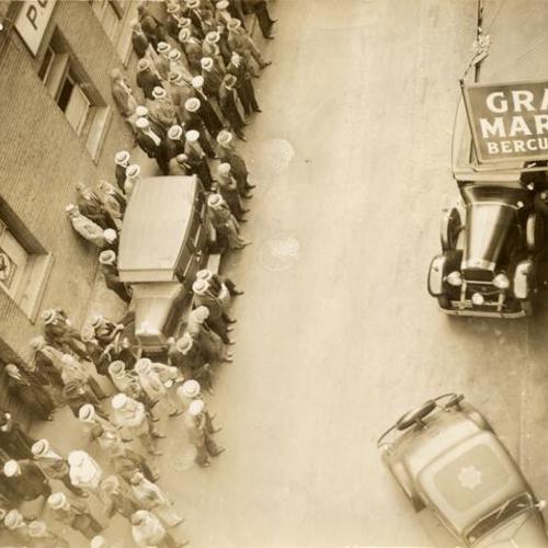 [Street scene during general strike of 1934]