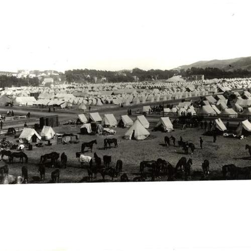 [Camp Merritt 1898, between 1st and 6th avenue near Golden Gate Park]