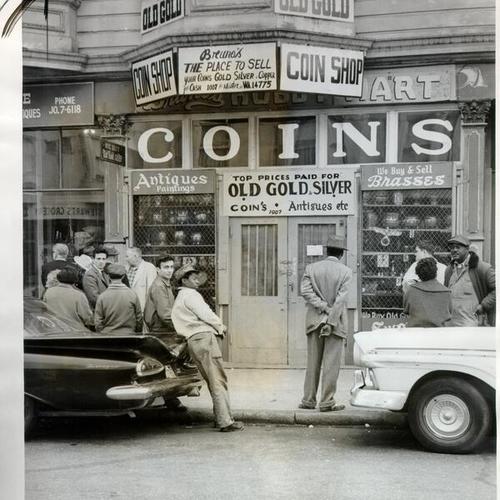 [Bruno's Coin Shop where Bruno Crossfield was found murdered at 1007 McAllister Street]