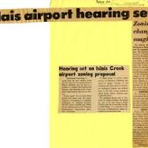Islais Airport Hearing Set, Zoning Change Sought, Pamphlet File