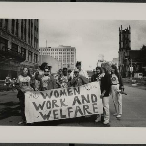 Women attending the National Welfare Rights Conference marching in the streets of Detroit on Labor Day