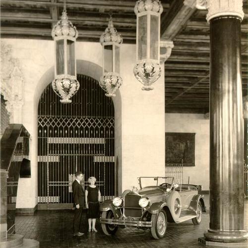 [Interior of Earle C. Anthony automobile showroom]