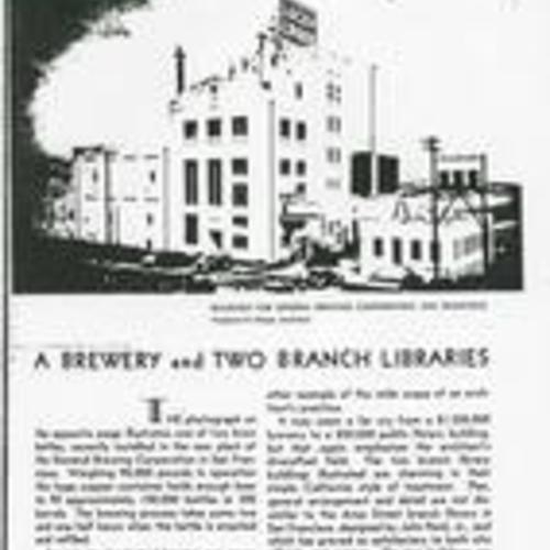 A Brewery and Two Branch Libraries; 1937 1 of 3