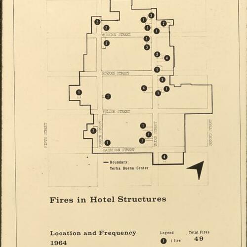 Fires in hotel structures in Yerba Buena boundaries 