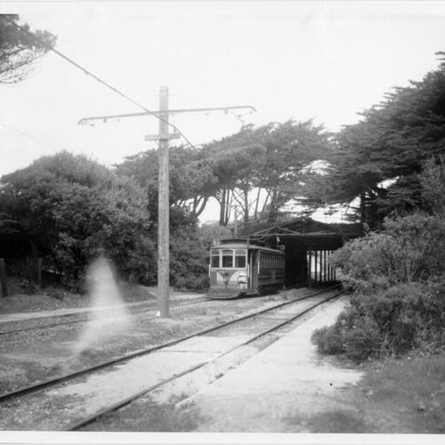 [Market Street railroad 7 line streetcar in Golden Gate Park]