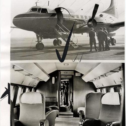 [Edmund G. Brown and the governor's new Convair 340 transport airplane]