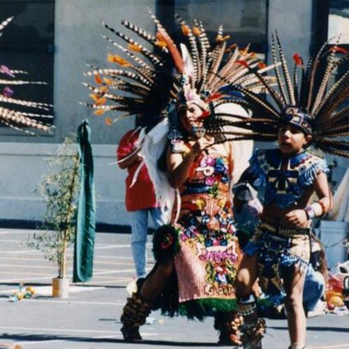 [Aztec celebration, Fiesta de Colores, with students from Horace Mann Middle School]