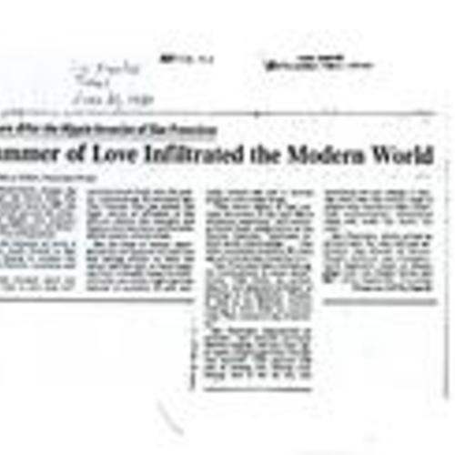 "Summer of Love Infiltrated the Modern World", Los Angeles Times, June 1987, 1 of 2