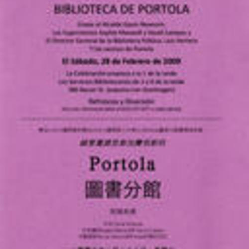 Portola Branch Library binder, p. 119: Portola Branch Library Opening Invitation flyer (2 of 2)