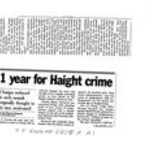 1 Year for Haight Crime, SF Examiner, August 8 1998
