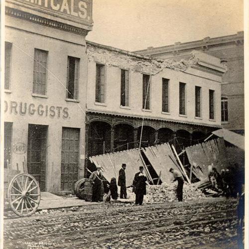 Front street, corner of Clay, after the earthquake of October 21, 1868