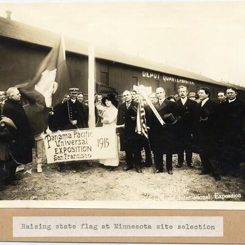 Raising state flag at Minnesota site selection