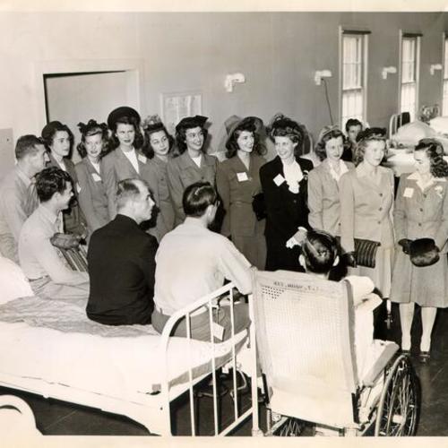 [Group of women visiting Navy Hospital on Treasure Island]