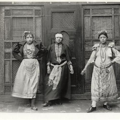 [Three women from "Cairo Street" at Midwinter Fair in Golden Gate Park]