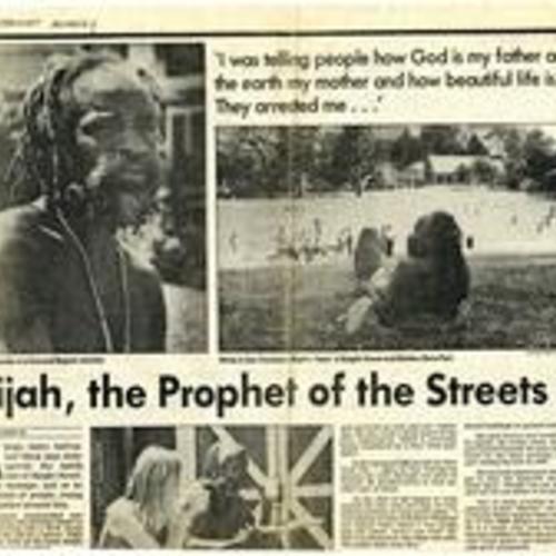 Elijah, The Prophet of the Streets, San Francisco Examiner, June 3 1984, 1 of 2