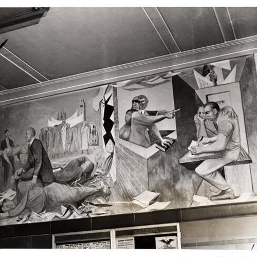 [Mural 'Preparedness Day Bombing and Mooney Trial' by artist Anton Refregier at the Rincon Annex Post Office]