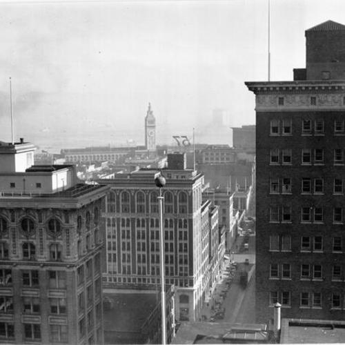 [View of Ferry building, looking east]