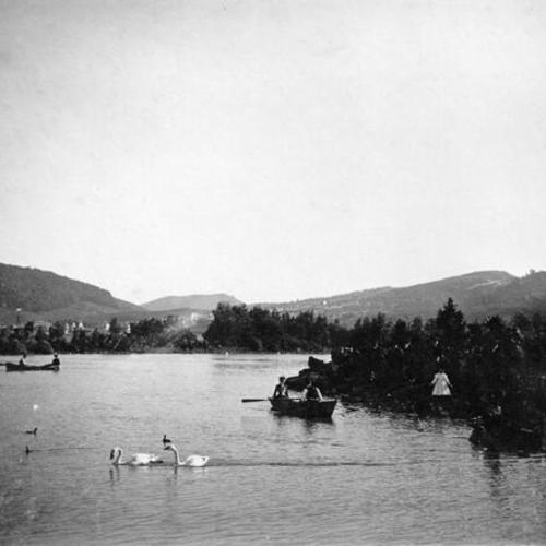 [Rowboats on Stow Lake in Golden Gate Park]