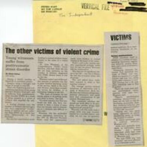 The other victims of violent crime: Young witnesses suffer from posttraumatic stress disorder