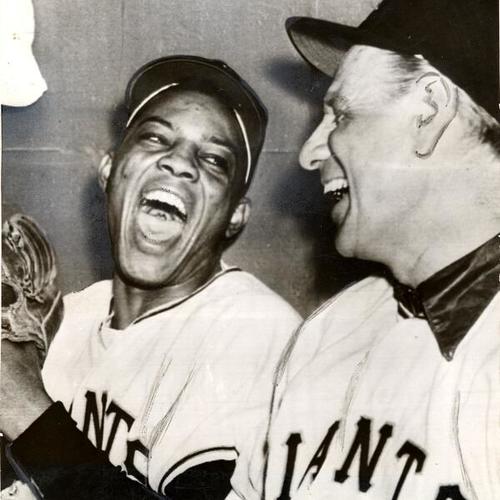 [Willie Mays and Manager Leo Durocher]