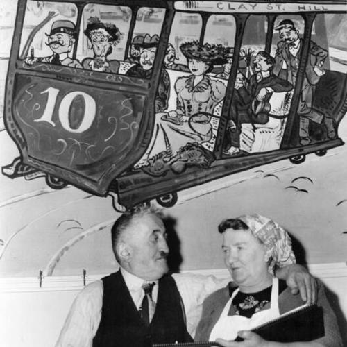 [Antonio and Mary Cesano at their Cable Car restaurant]