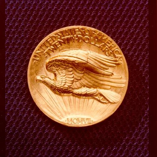 [Reverse of the 1907 Indian Head twenty dollar gold pattern piece]