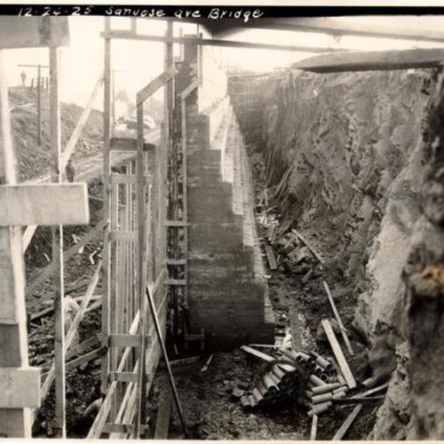 [Trench of San Jose Avenue bridge during construction]