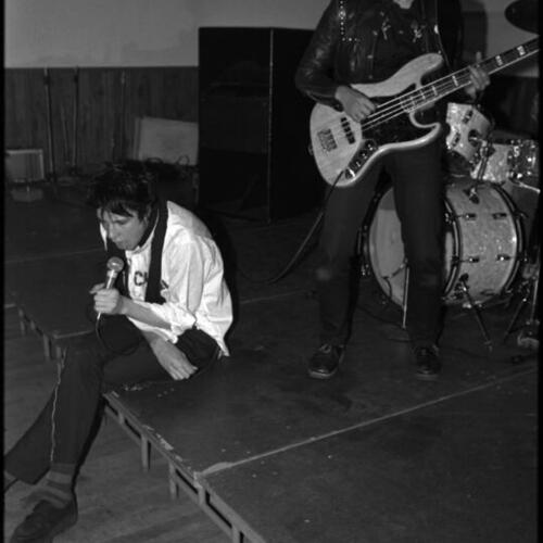 V. Vale's band performing at Aitos, Berkeley; with Johnny Genocide (Hugh Patterson)