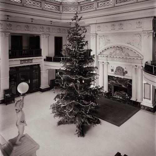 Y. M. C. A. lobby with Christmas tree
