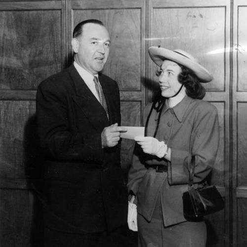 [Attorney General Edward G. Brown with Joanne (Penny) Nichols]