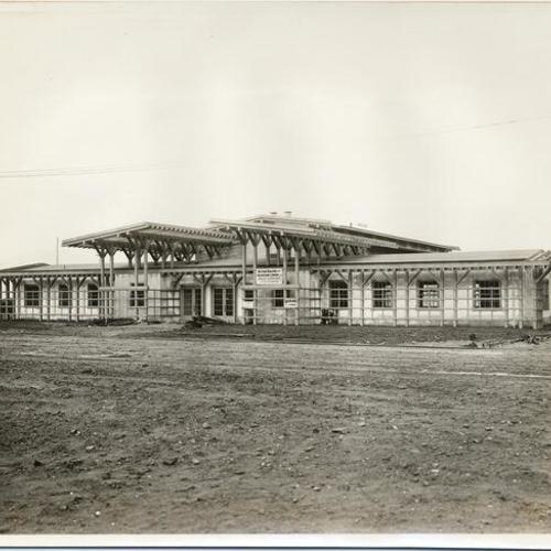 [Construction of Livestock Department building at the Panama-Pacific International Exposition]