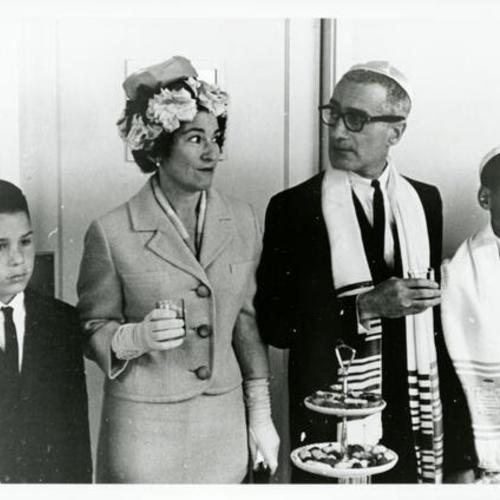 [Bar Mitzvah of Howard with his parents and brother Ken]