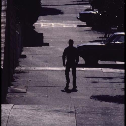 Person walking down street
