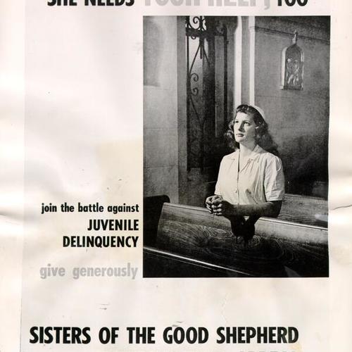[Poster appealing for contributions to a building fund for the Sisters of the Good Shepherd]