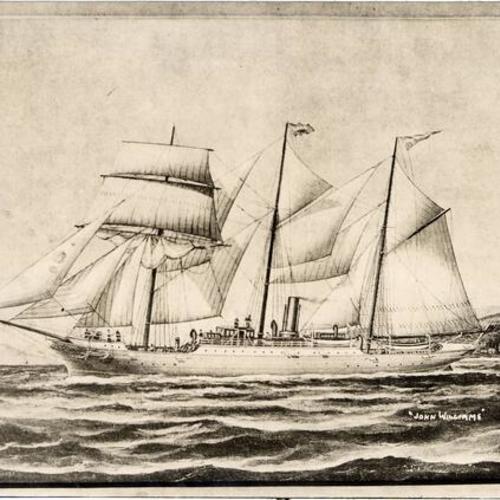 [Painting of sailing ship "John Williams"]