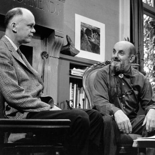 [Ansel Adams with Beaumont Newhall during the KQED television series "Photography - The Incisive Art"]