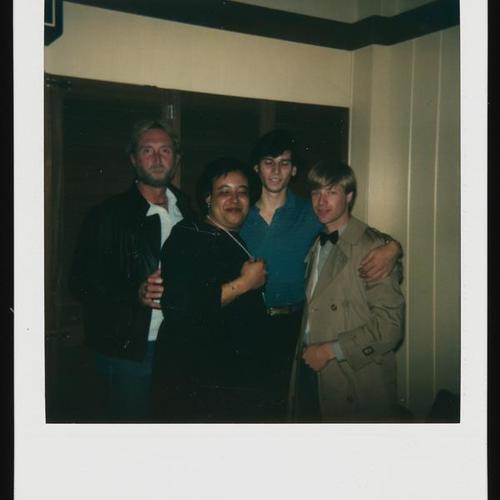 Polaroid portrait of four people