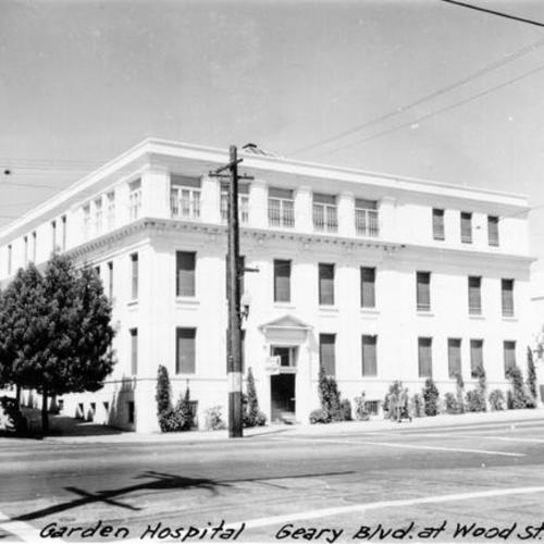 Garden Hospital Geary Boulevard at Wood Street 1953
