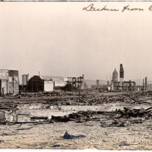[View of Larkin Street, from California Street, after the earthquake and fire of 1906]