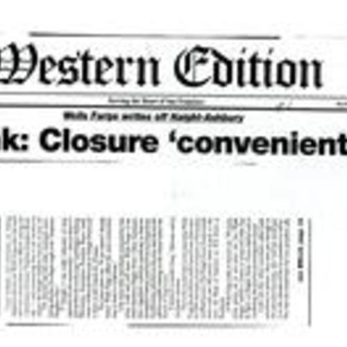 Bank Closure Convenient, Western Edition, April 1997, 1 of 2