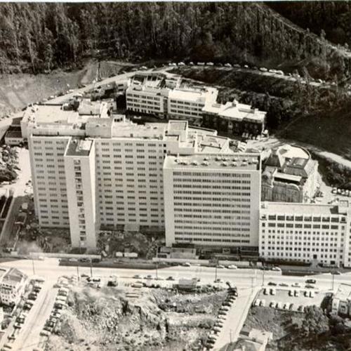 [Aerial view of the University of California Medical Center]