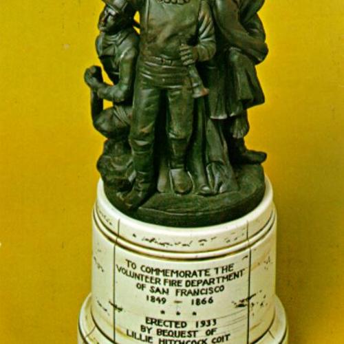 [Porcelain replica of bronze statue commemorating the Volunteer Fire Department of 1849 - 1866]