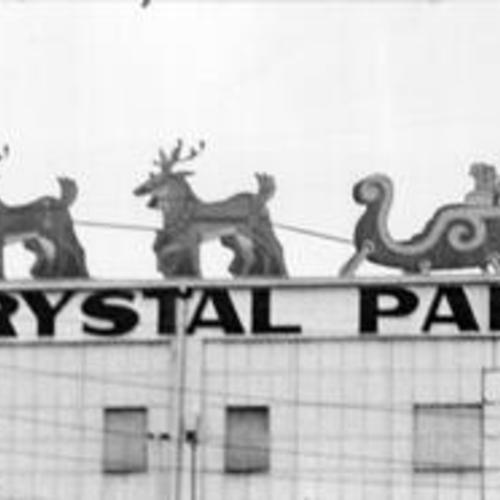 [Christmas decorations on the roof of the Crystal Palace Market]
